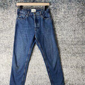Sézane Jeans Womens 25 Blue High Rise Straight Leg Denim Pants Organic Cotton